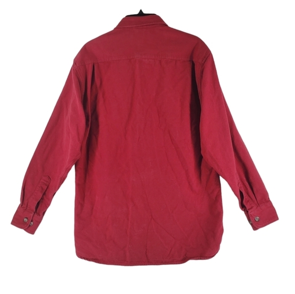 Cabela’s Shirt Deerskin Chamois Blanket Flannel Men M Red Button-Up Shacket Gorp - Picture 11 of 11
